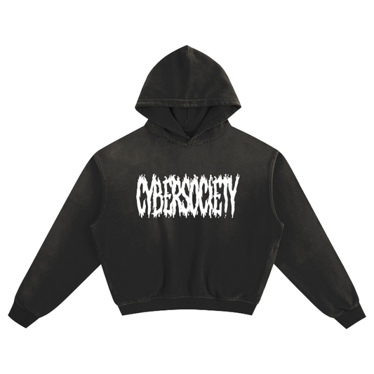 CYBERM3TAL | Oversized Hoodie With Hidden Pockets - CYBERSOCIETY