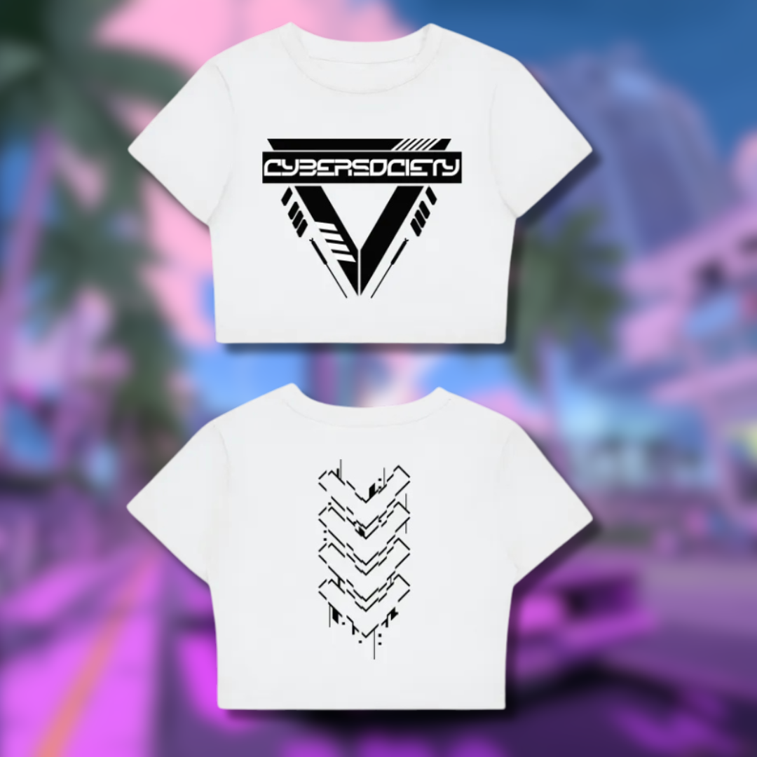 TR1F0RCE - Women's Fitted Crop Tee | Bodycon T-Shirt - CYBERSOCIETY