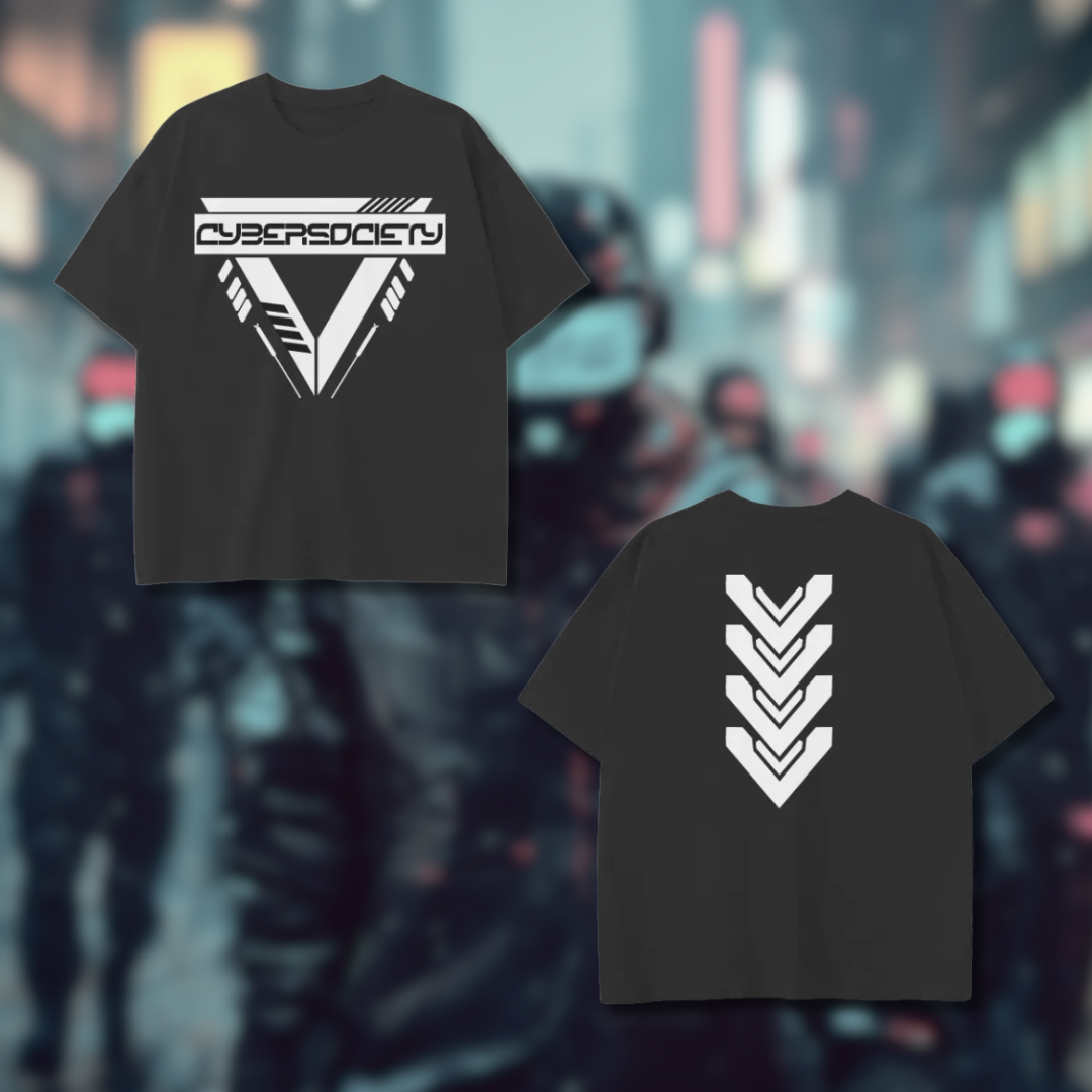 TR1F0RCE | Unisex Drop Shoulder T-Shirt - Black - CYBERSOCIETY