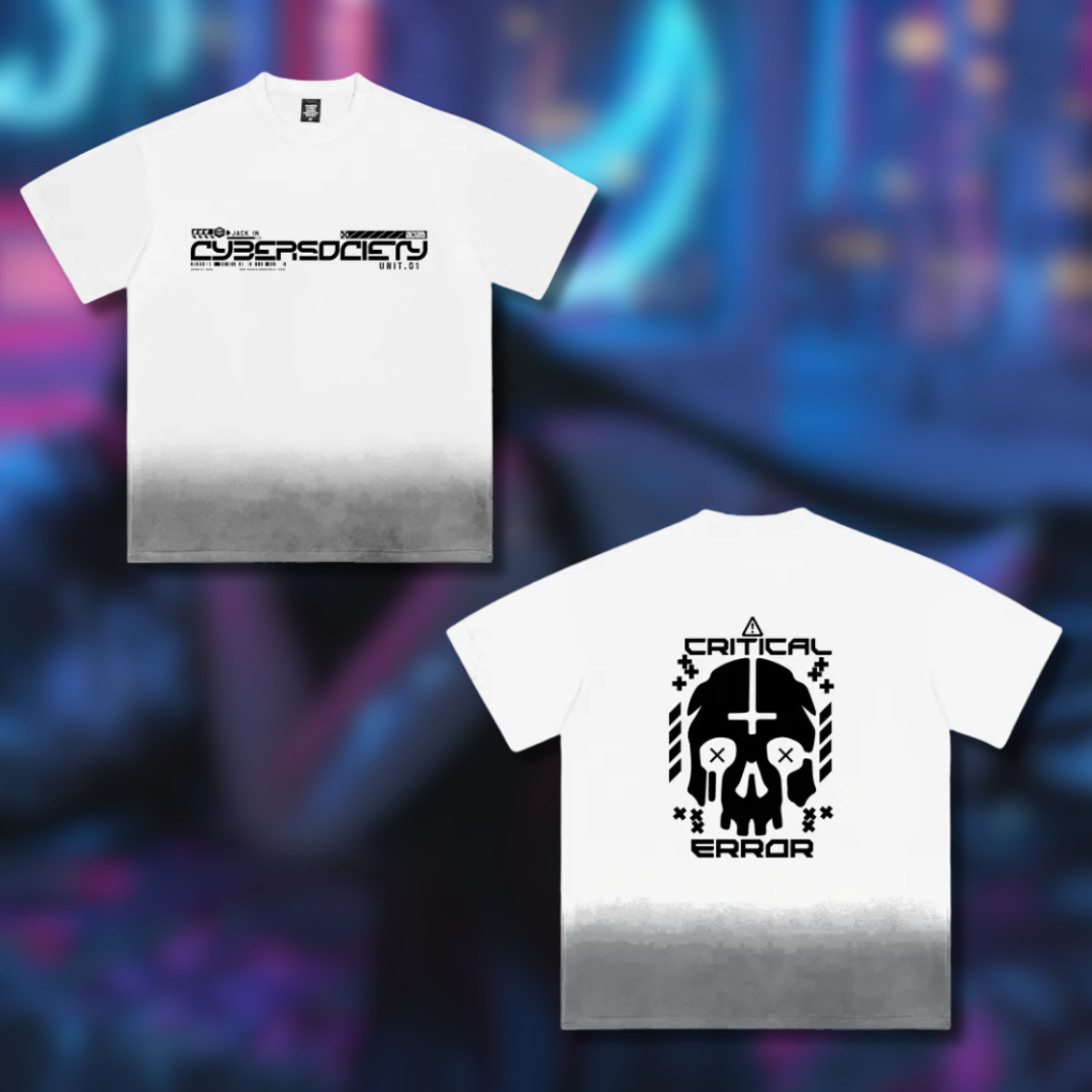 CRITICAL ERR0R- Techwear | Vintage Washed T-Shirt - CYBERSOCIETY