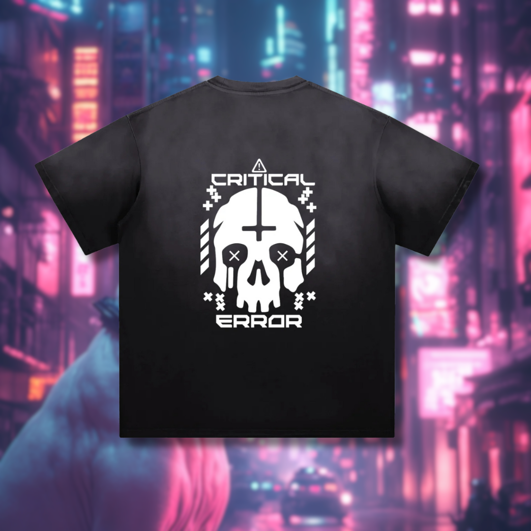 CRITICAL ERR0R | Unisex Techwear Black Tee - CYBERSOCIETY