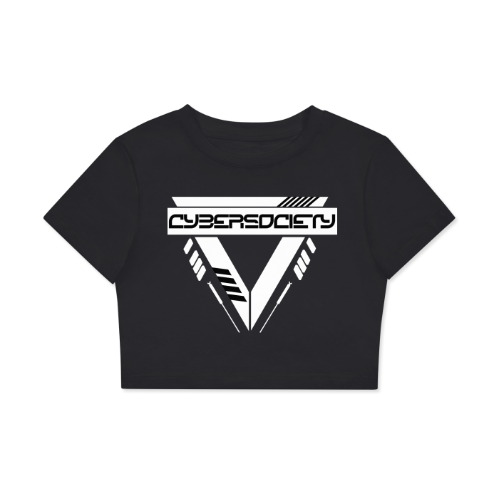 TR1F0RCE | Women's Fitted Crop Tee - CYBERSOCIETY