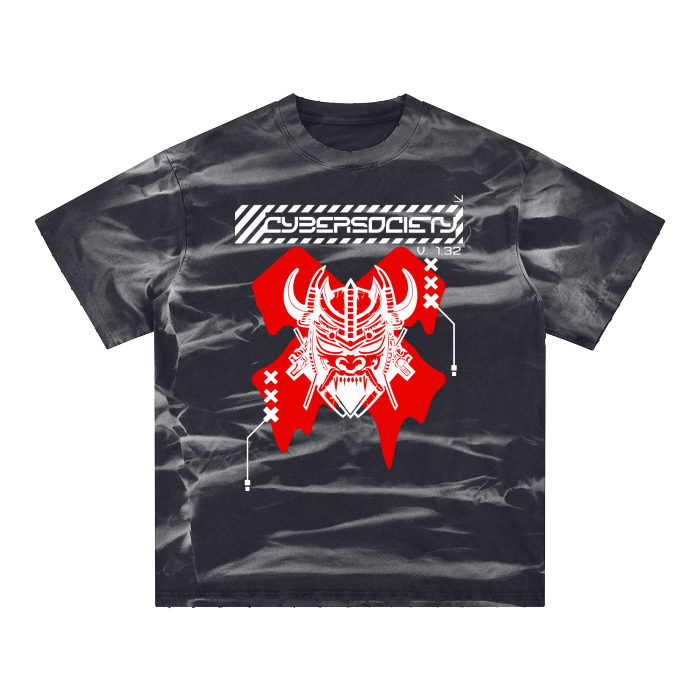 CYBER_0NI | Techwear Acid Washed T-Shirt - CYBERSOCIETY
