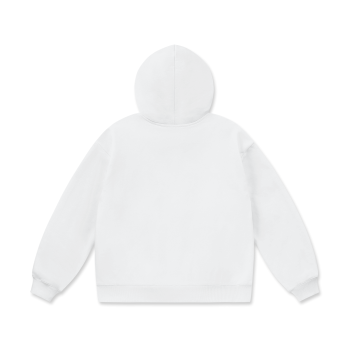 CYBERM3TAL White Oversized Heavyweight Fleece Hoodie - CYBERSOCIETY