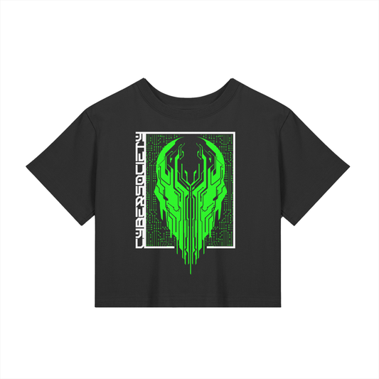 Circuit Leader | Black CyberSigil Baby Tee - CYBERSOCIETY