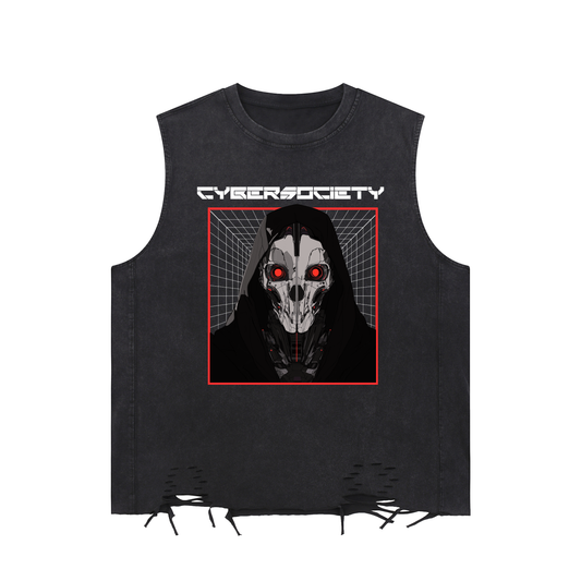 The Ritual | Unisex Cybergoth Raw-Hem Tank Top - CYBERSOCIETY