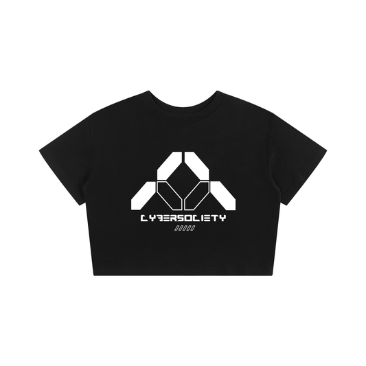Access Granted | Black Cropped Baby Tee - CYBERSOCIETY