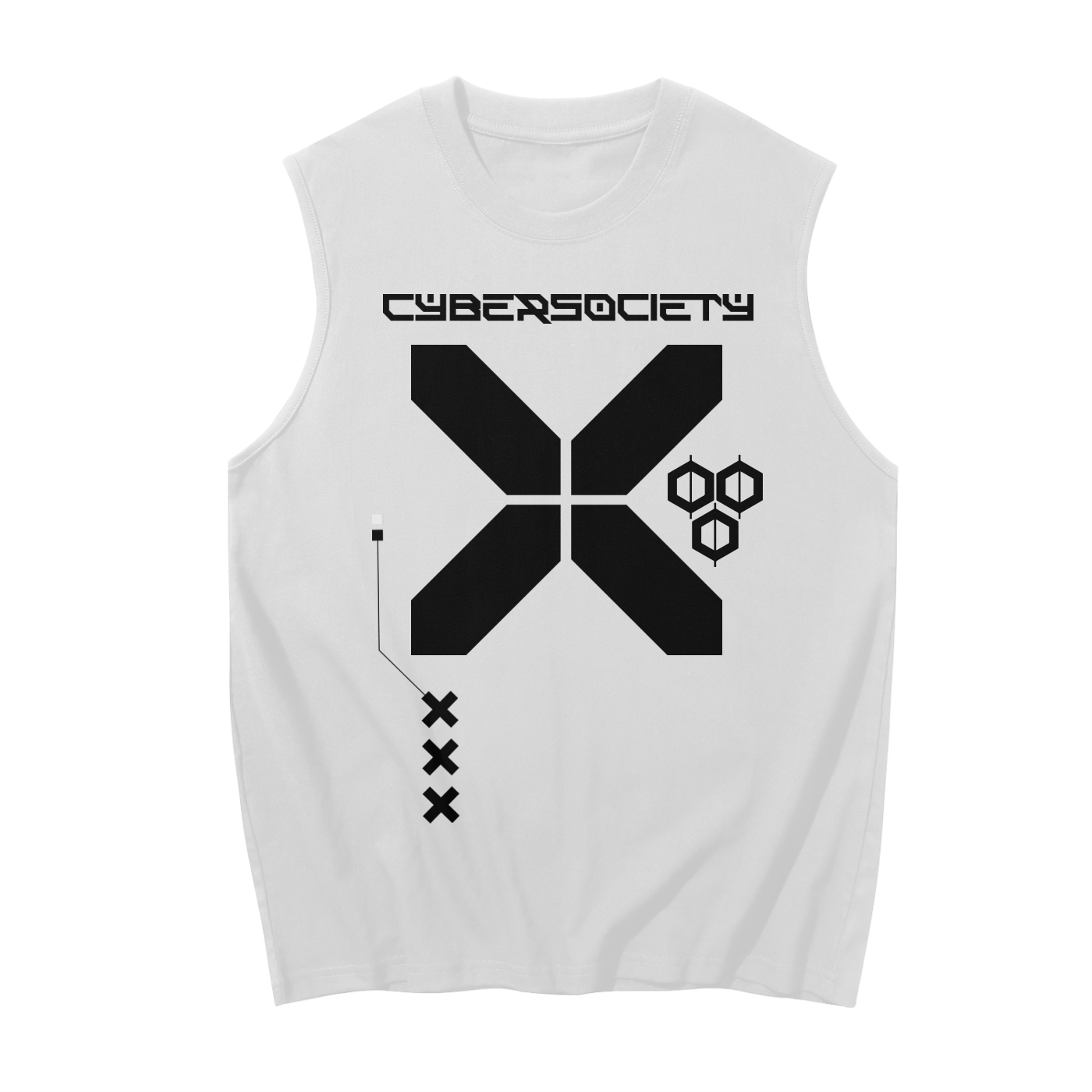 X Factor | White Sleeveless Tank - CYBERSOCIETY