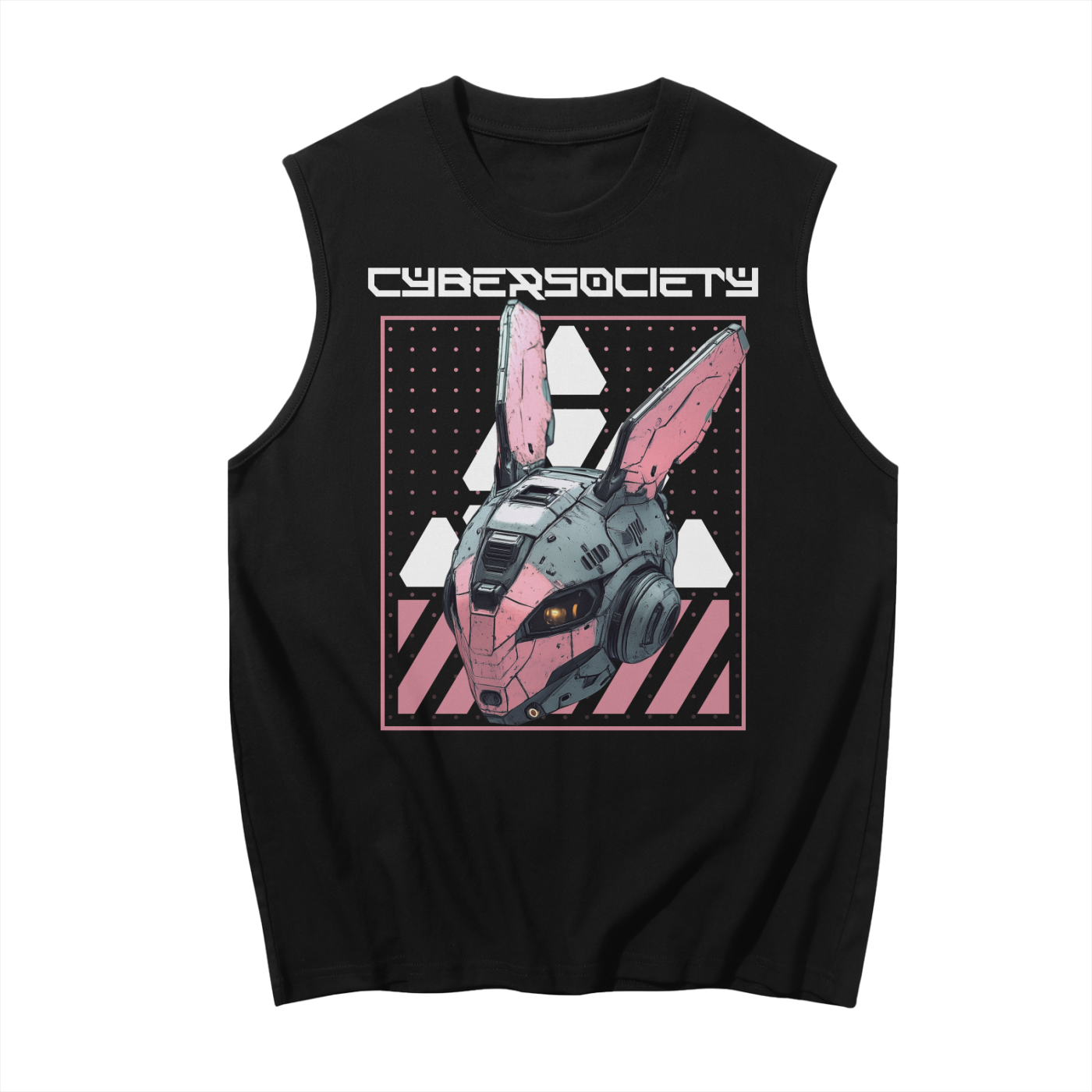 CYB3R BUNNY | Black Sleeveless Tank Top - CYBERSOCIETY