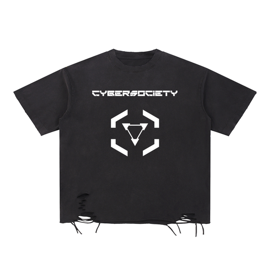 NET_Runner | Cybergoth Raw-Hem T-Shirt - CYBERSOCIETY