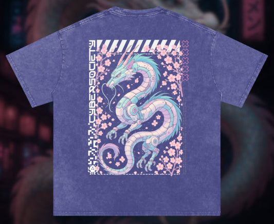 NeoHaku | Unisex Cyberpunk Acid Wash Tee - CYBERSOCIETY