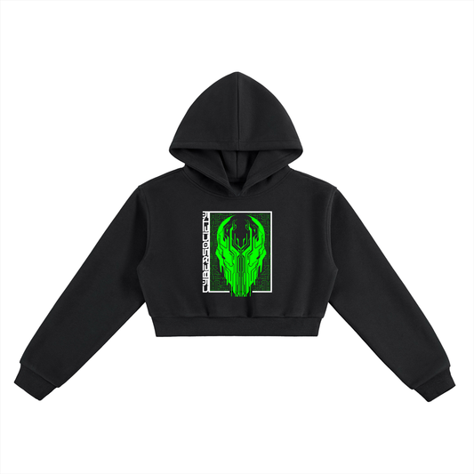 Circuit Leader | Womens Cyberpunk Cropped Hoodie - CYBERSOCIETY