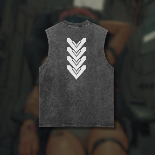 TRIFORCE | Snow Washed Distressed Tank Top - CYBERSOCIETY
