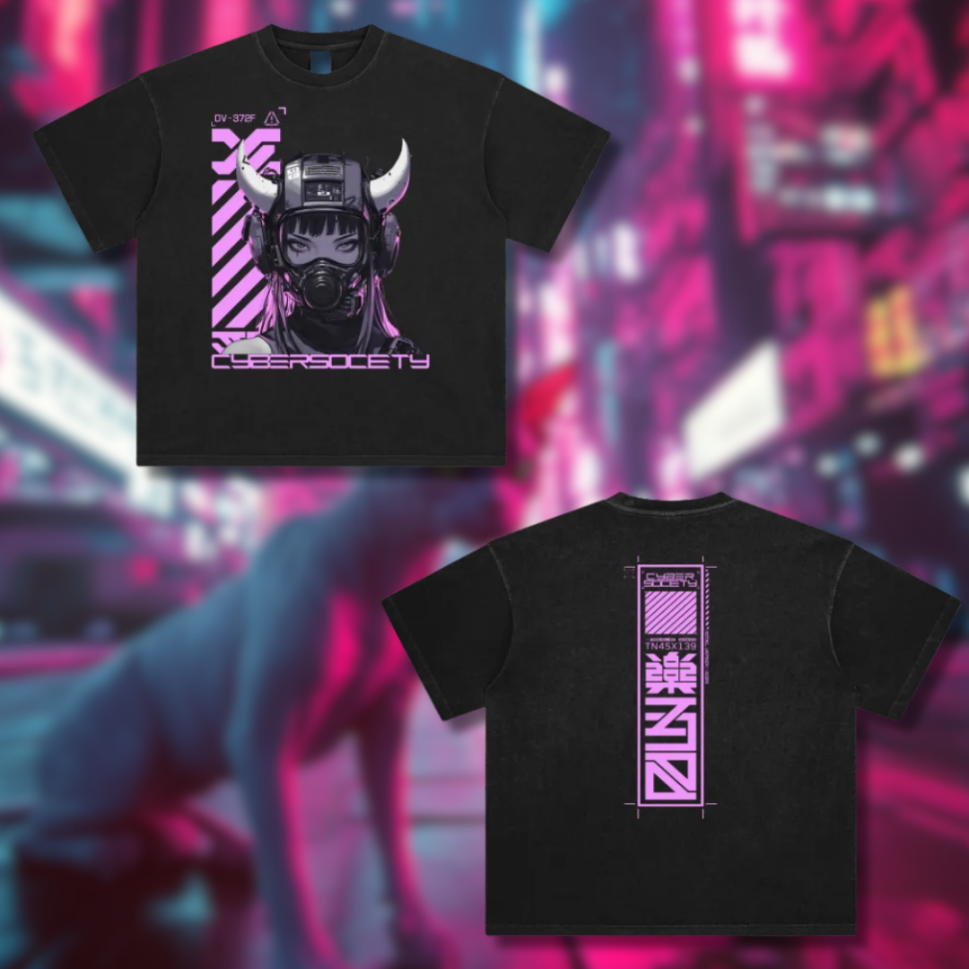NEON V3XX | Vintage Washed T-Shirt - CYBERSOCIETY