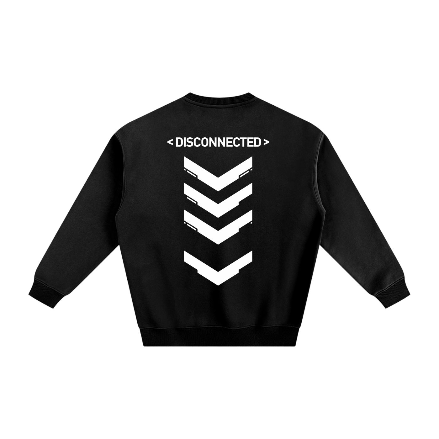 Disconnected | Black Cyberpunk Fleeced Sweatshirt