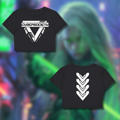 TR1F0RCE | Women's Fitted Crop Tee - CYBERSOCIETY 