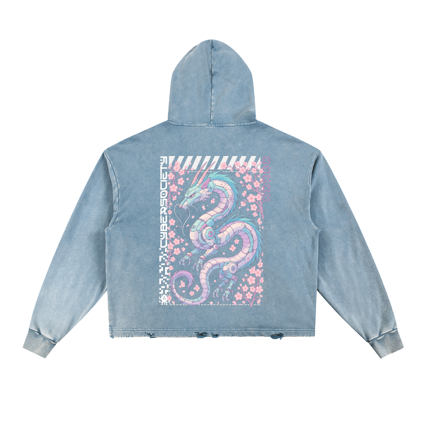 NeoHaku | Unisex Acid Washed Distressed Hoodie