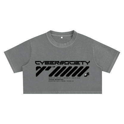 Access Restricted | Techwear Crop Top - CYBERSOCIETY 