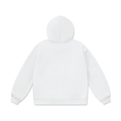CYBERM3TAL White Oversized Heavyweight Fleece Hoodie - CYBERSOCIETY 
