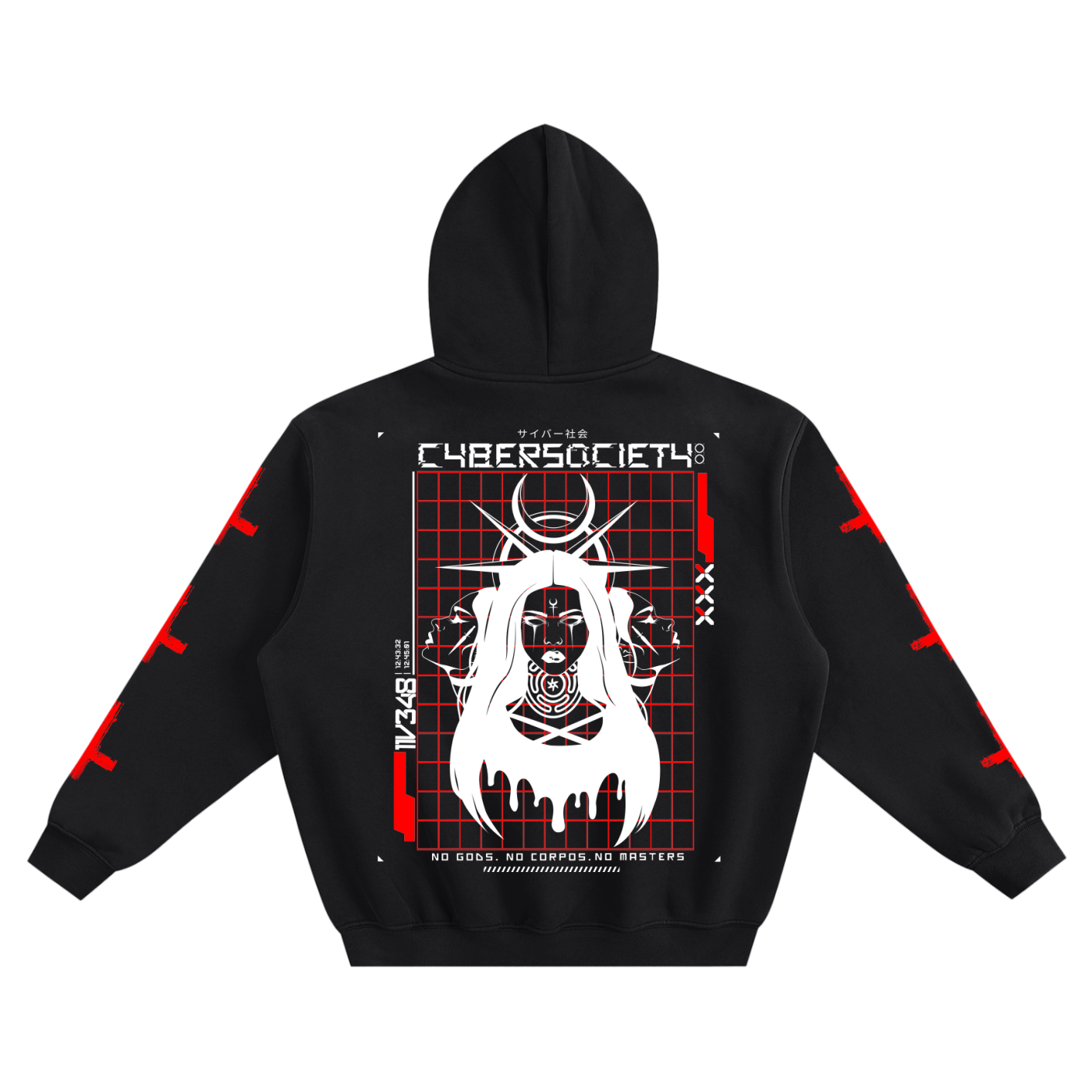 No Corpos | Cybergoth Fleeced Boxy Hoodie - CYBERSOCIETY 