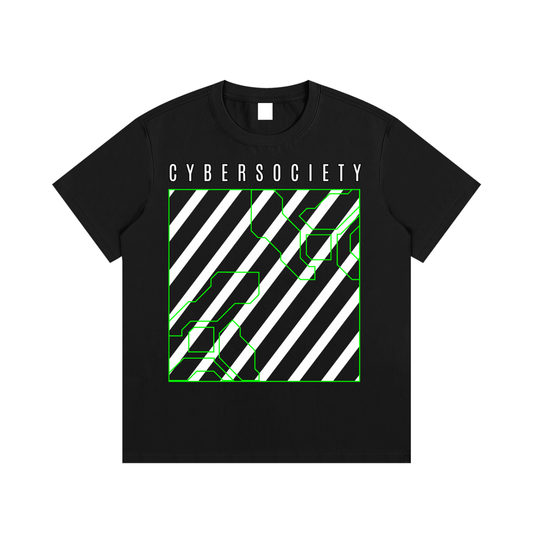 Black Grid Protocol | Unisex Black Tee - CYBERSOCIETY 