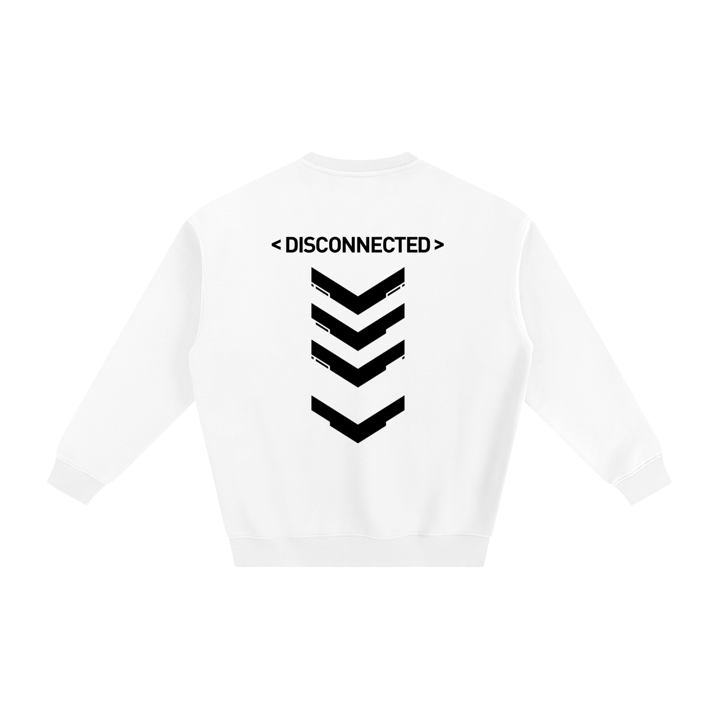 Disconnected | White Cyberpunk Fleeced Sweatshirt