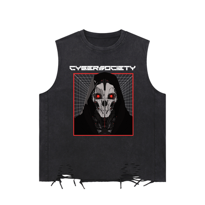 The Ritual | Unisex Cybergoth Raw-Hem Tank Top - CYBERSOCIETY 