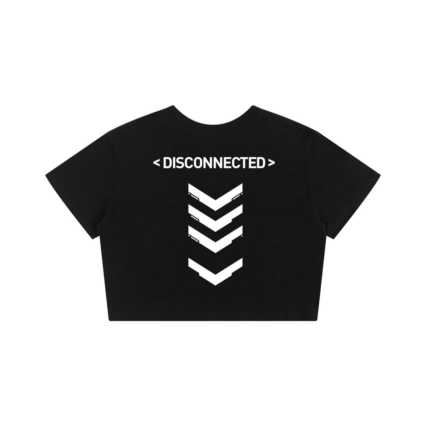 Disconnected | Cropped Black Techwear Baby Tee - CYBERSOCIETY 