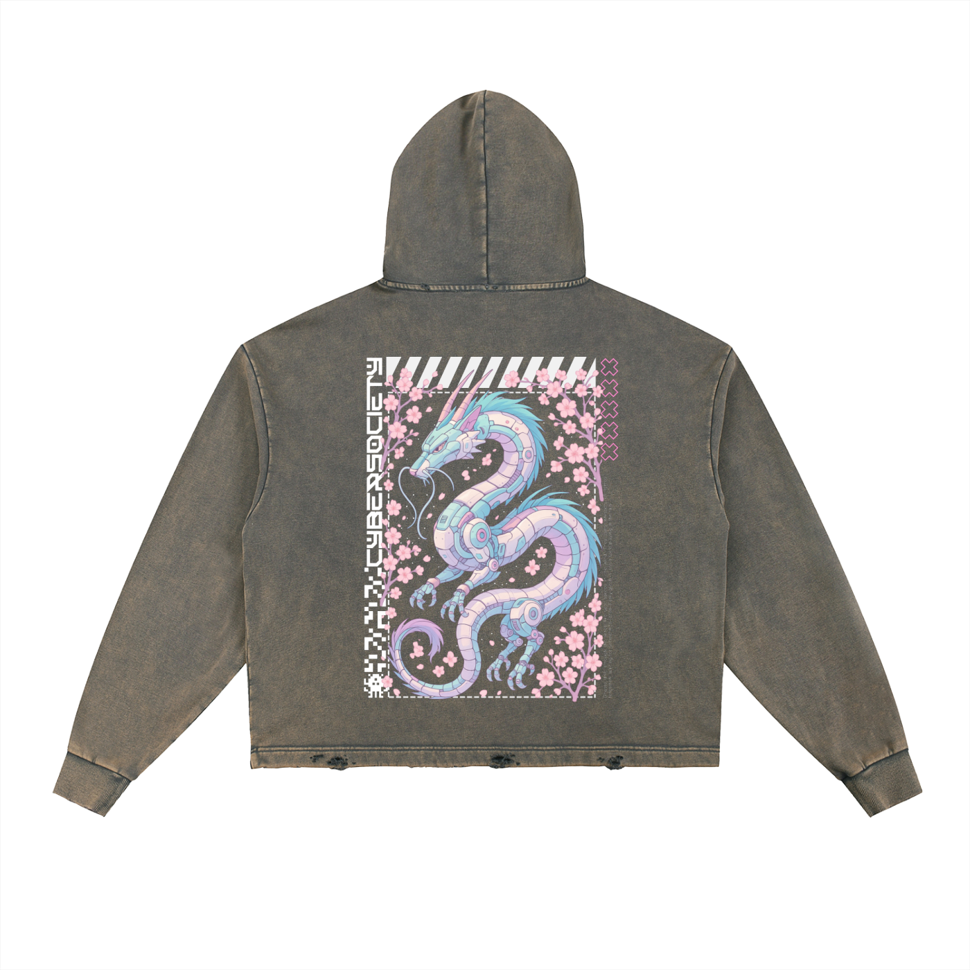 NeoHaku | Unisex Acid Washed Distressed Hoodie
