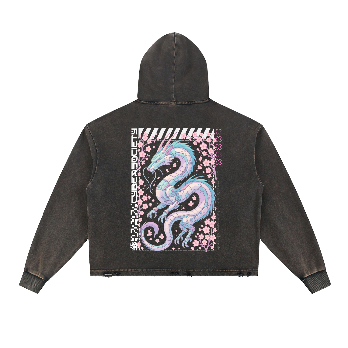 NeoHaku | Unisex Acid Washed Distressed Hoodie