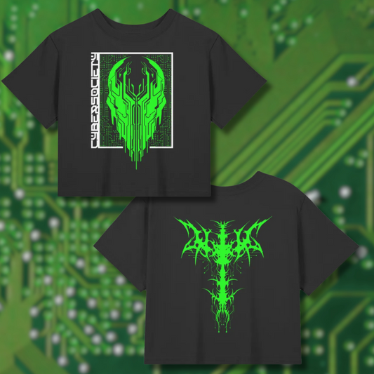 Circuit Leader | Black CyberSigil Baby Tee - CYBERSOCIETY 