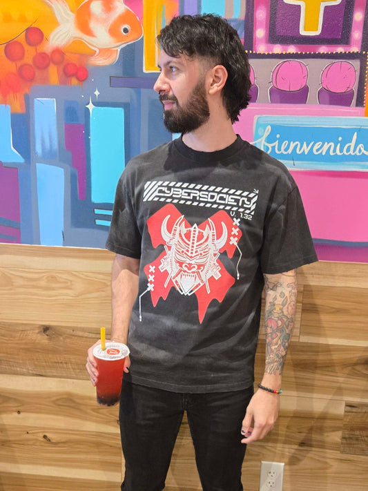 CYBER_0NI | Techwear Acid Washed T-Shirt - CYBERSOCIETY 