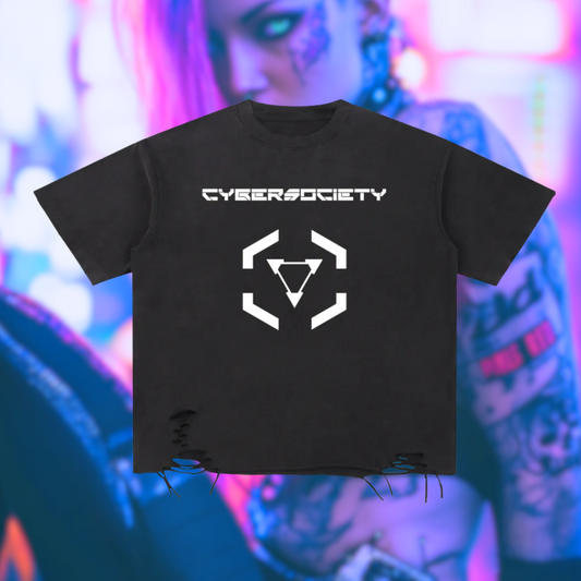 NET_Runner  | Cybergoth Raw-Hem T-Shirt - CYBERSOCIETY 