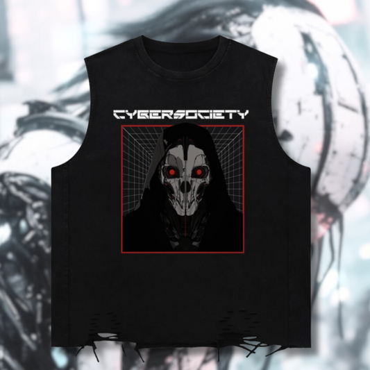 The Ritual | Unisex Cybergoth Raw-Hem Tank Top - CYBERSOCIETY 