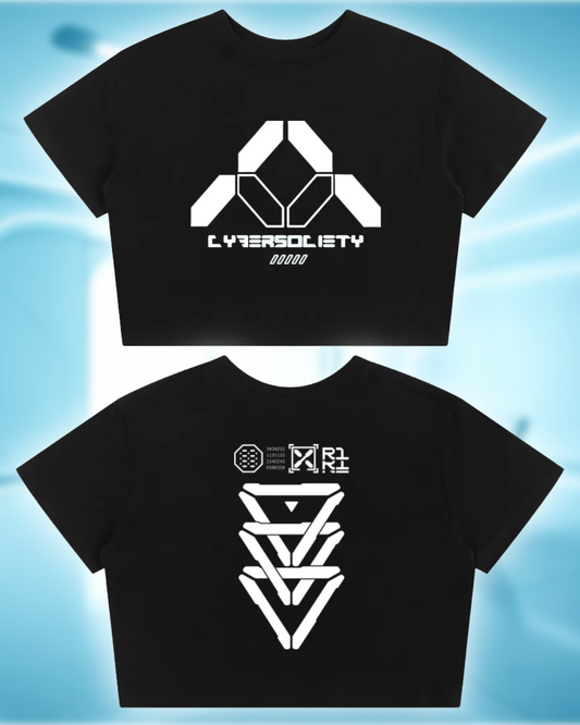 Access Granted | Black Cropped Baby Tee - CYBERSOCIETY 