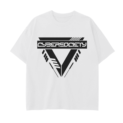 TR1F0RCE | Unisex Drop Shoulder T-Shirt -White - CYBERSOCIETY 