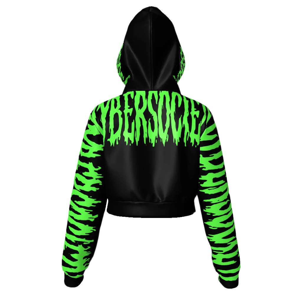 CYBERF1XER | Women's Zip Up Crop Hoodie