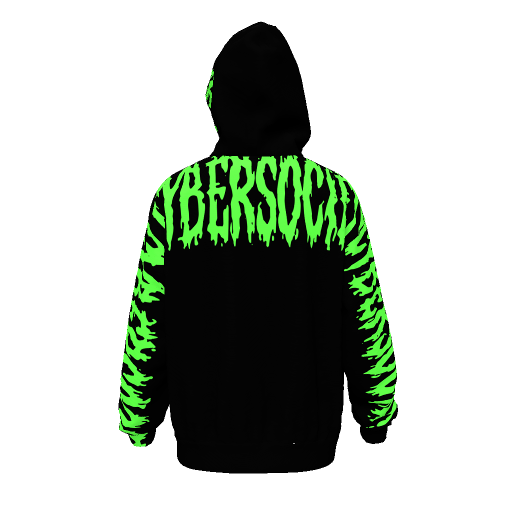 CYBERF1XER | Green Unisex Drop Shoulder Oversized Hoodie