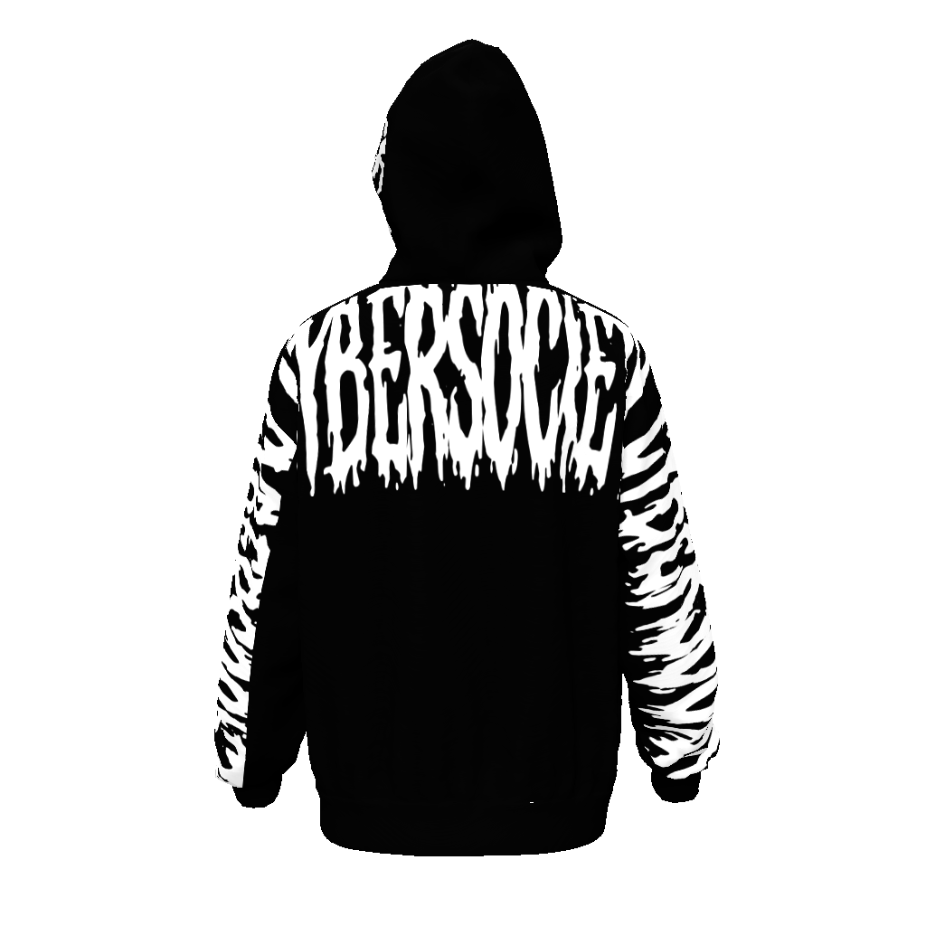 CYBERF1XER | White Unisex Drop Shoulder Oversized Hoodie