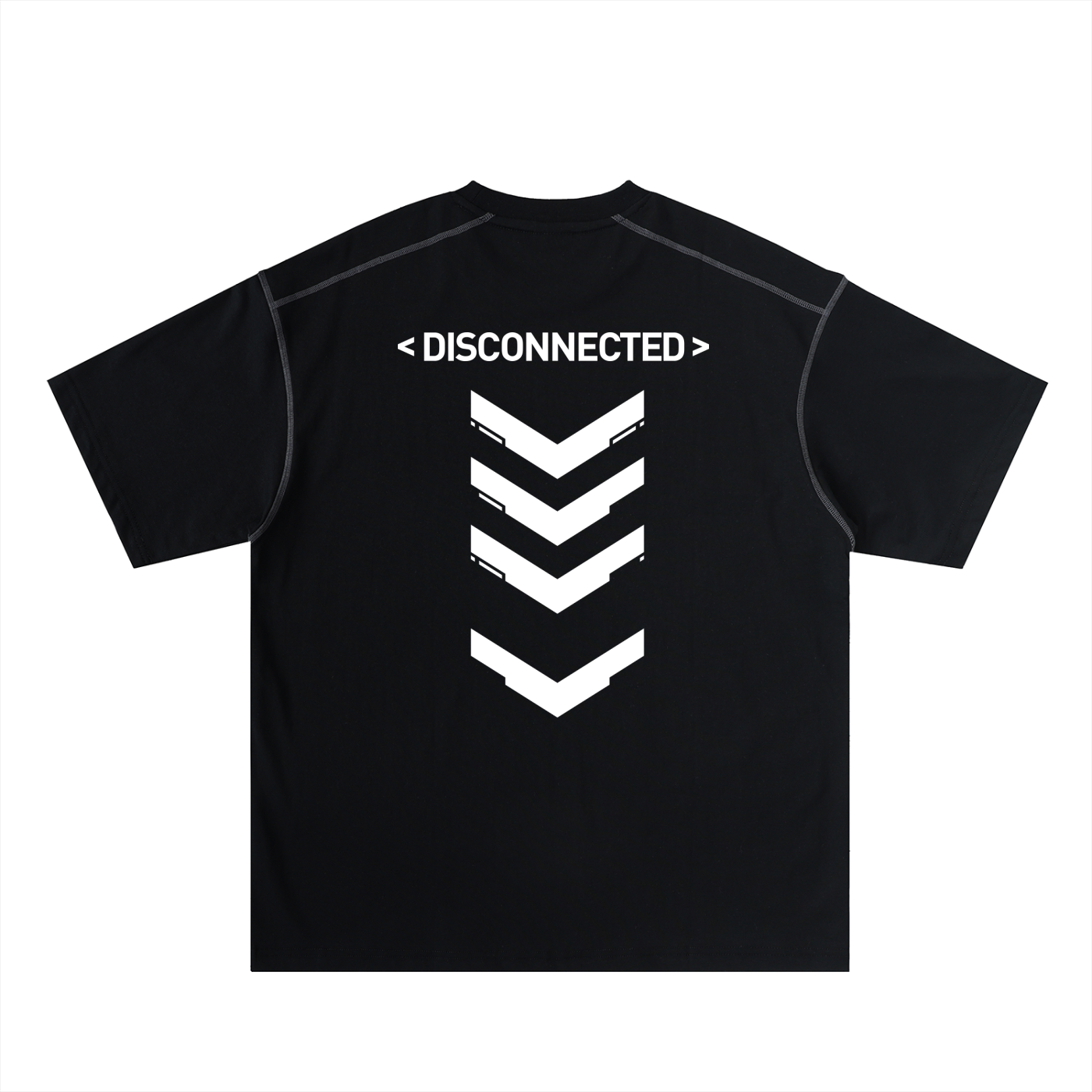 Disconnected | Black Oversized Techwear Tee - CYBERSOCIETY 