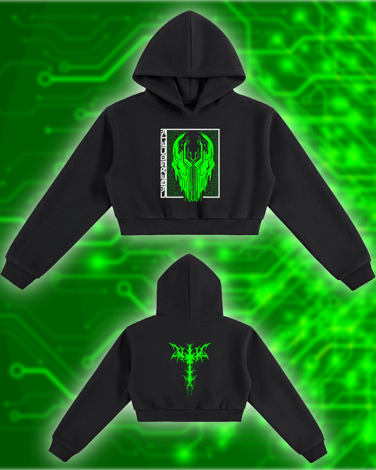 Circuit Leader | Womens Cyberpunk Cropped Hoodie