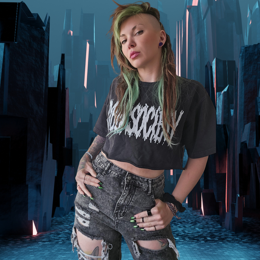 CYBERMETAL | Loose Fit Black Crop Top
