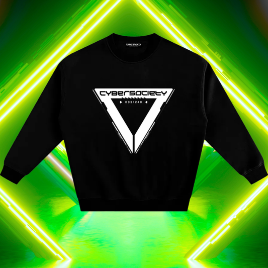 Disconnected | Black Cyberpunk Fleeced Sweatshirt