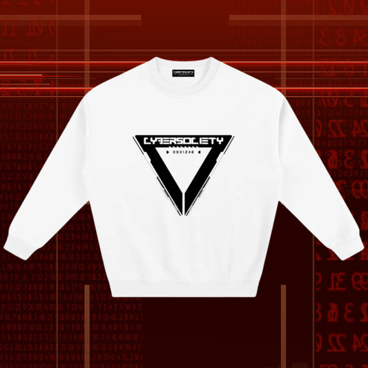 Disconnected | White Cyberpunk Fleeced Sweatshirt