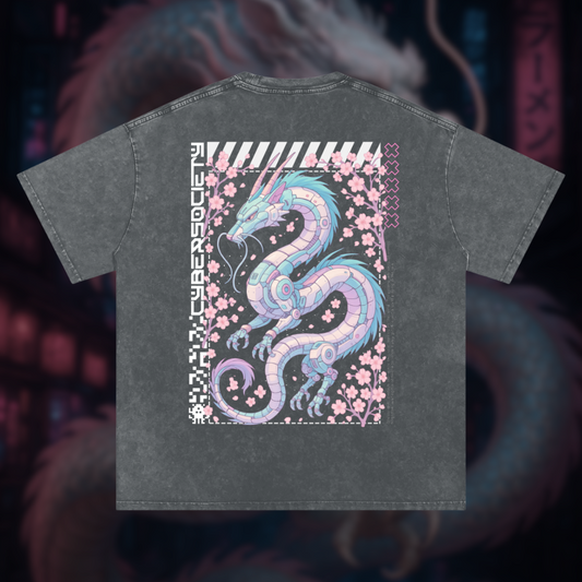 NeoHaku | Unisex Cyberpunk Acid Wash Tee - CYBERSOCIETY 