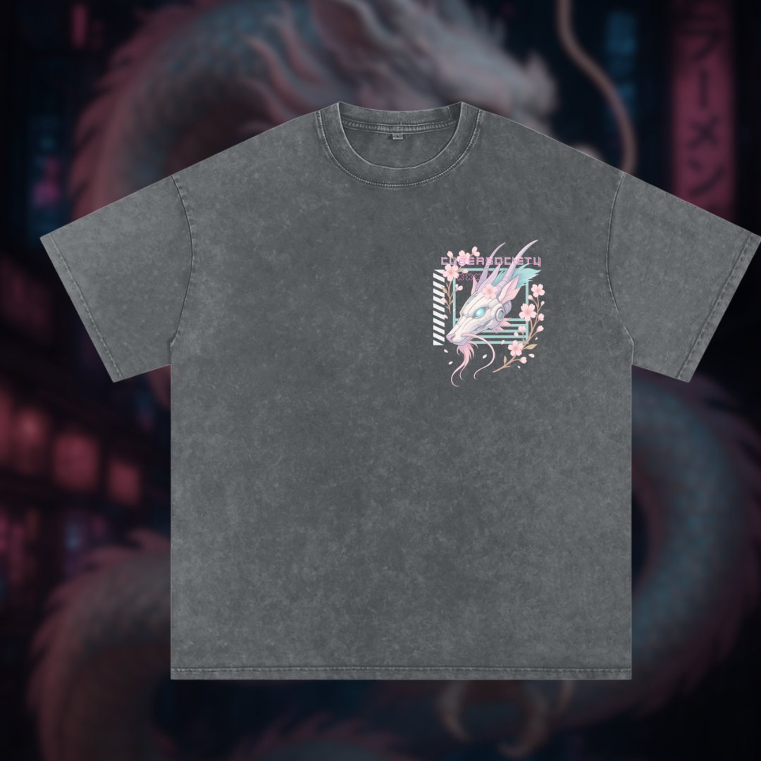 NeoHaku | Unisex Cyberpunk Acid Wash Tee