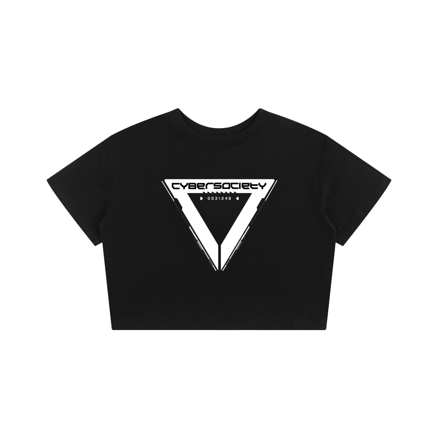 Disconnected | Cropped Black Techwear Baby Tee - CYBERSOCIETY 