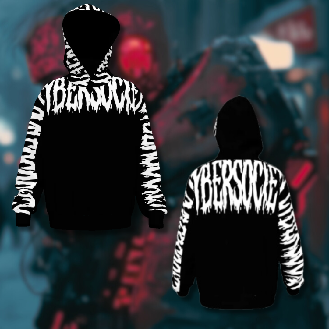 CYBERF1XER | White Unisex Drop Shoulder Oversized Hoodie