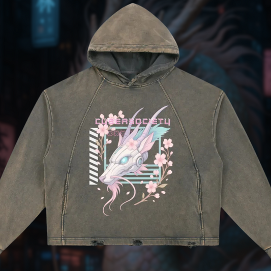 NeoHaku | Unisex Acid Washed Distressed Hoodie