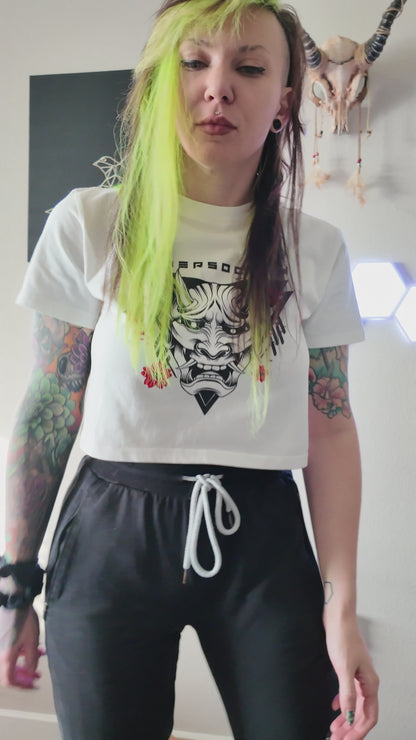 Cherry ON1 | White Techwear Baby Tee